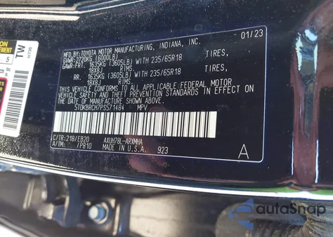 2023 Toyota Highlander Hybrid Xle из США, поврежденный, VIN 5TDKBRCH7PS571484